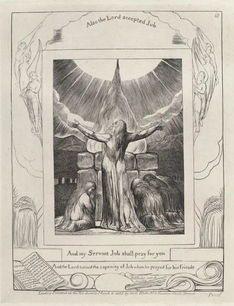 Illustrations of the book of Job Pl.19 av William Blake