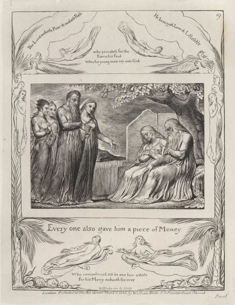 Illustrations of the book of Job Pl.20 av William Blake
