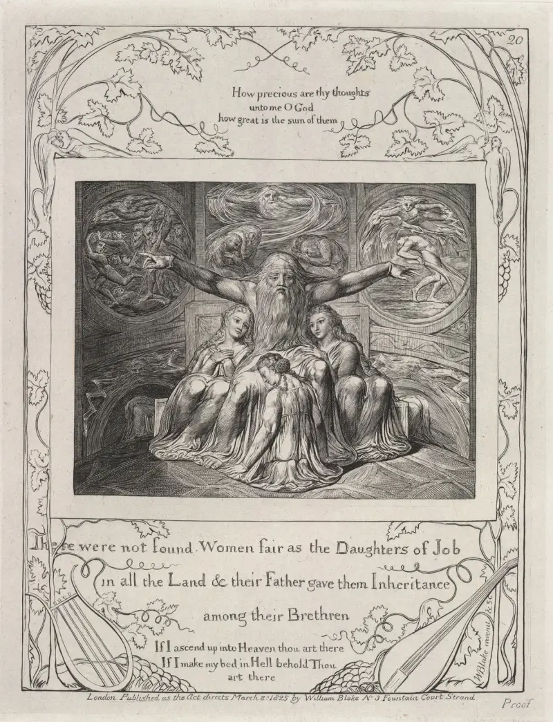 Illustrationer till Jobs bok, plansch 21 av William Blake