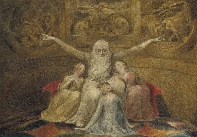 Hiob und seine Töchter von William Blake