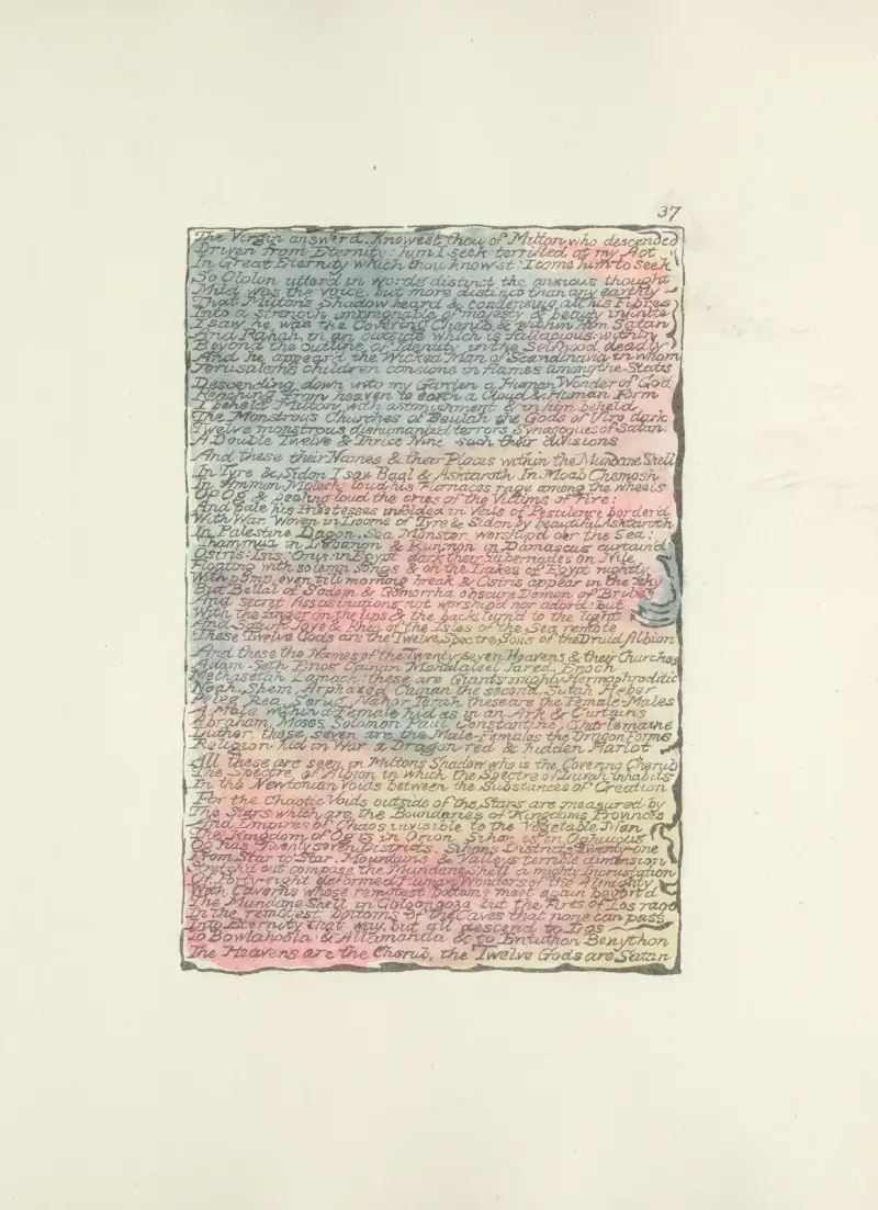 Milton, a poem in 2 books Pl.37 av William Blake