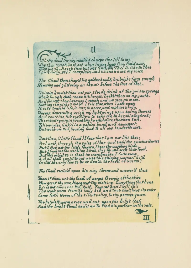 The Book of Thel Pl.4 av William Blake