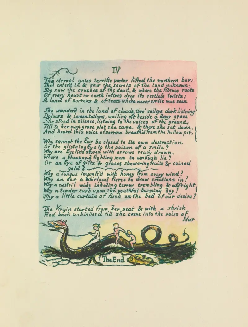 The Book of Thel Pl.7 av William Blake