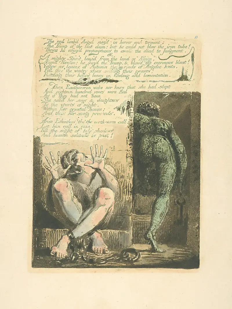 Der Engel mit roten Gliedern…, 1794 – Nr. 1 von William Blake