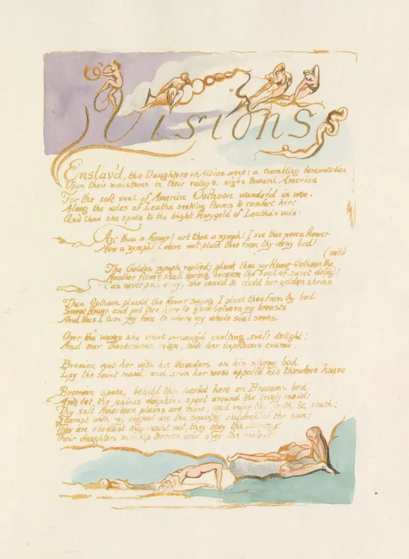 Visions of the daughters of Albion Pl. 03 av William Blake