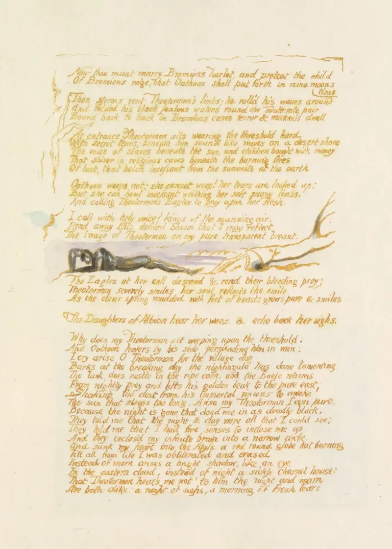 Visions of the daughters of Albion Pl. 04 av William Blake