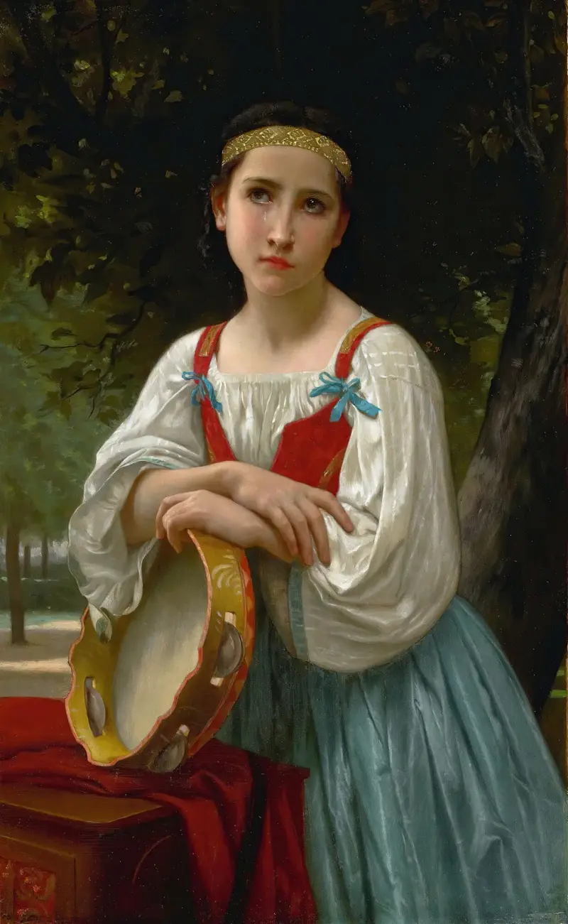 Bohemisk kvinna med tamburin av William Bouguereau