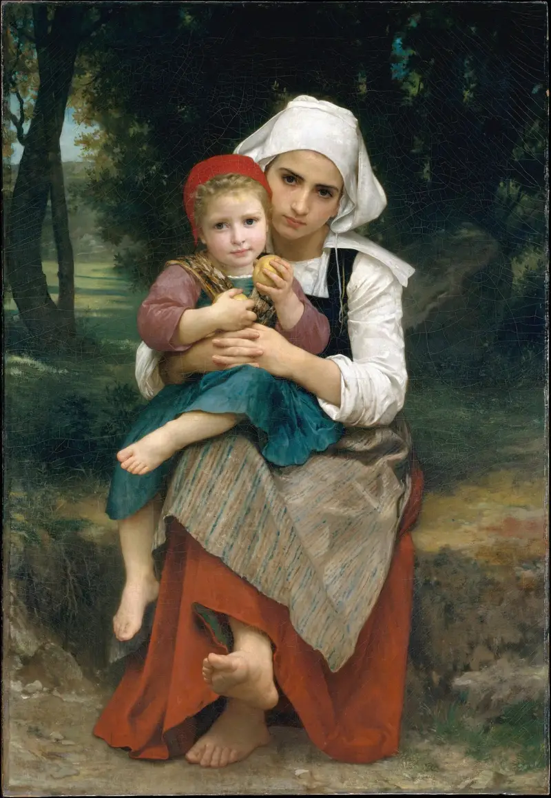 Breton Brother and Sister av William Bouguereau