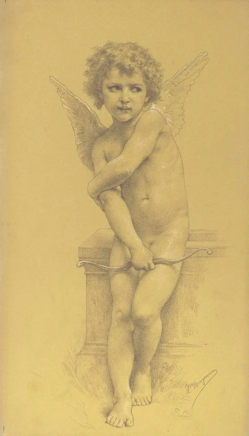Amor och hans båge av William Bouguereau