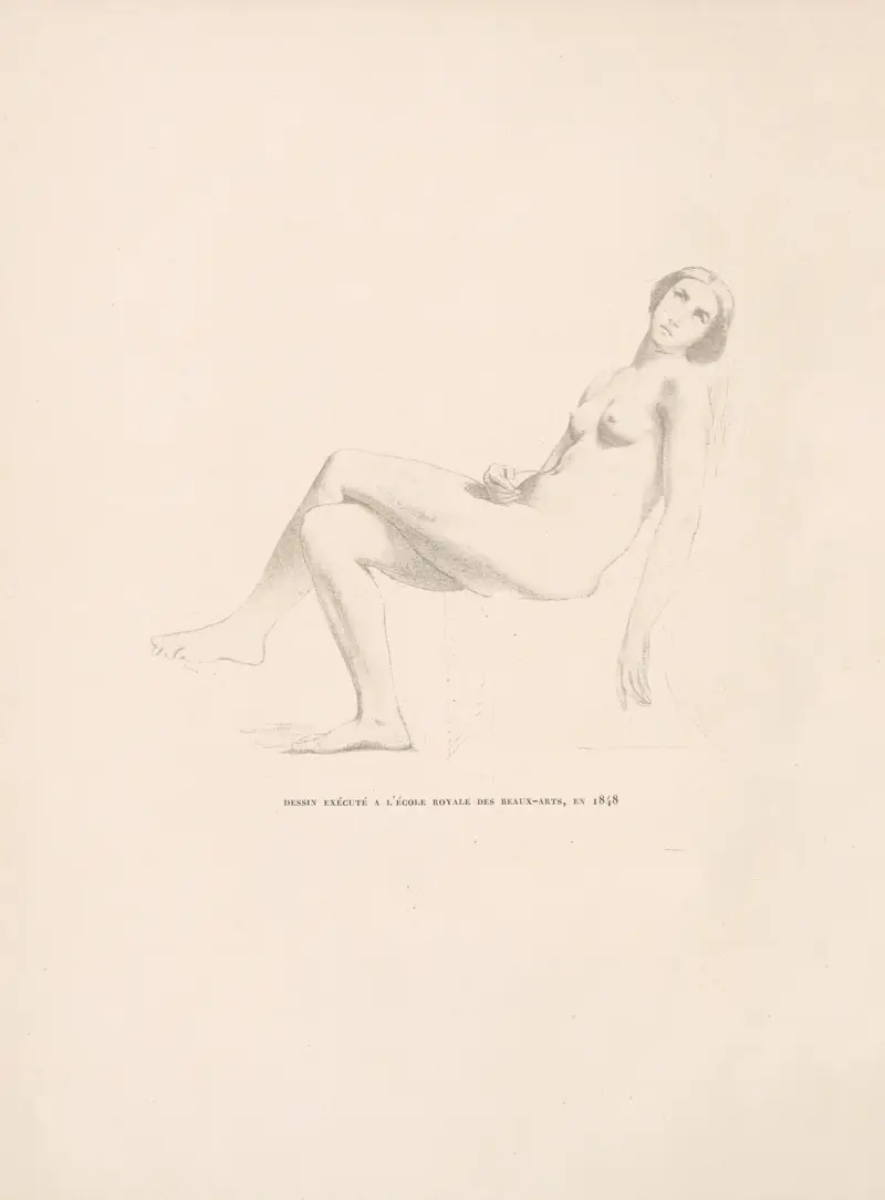 Zeichnung ausgeführt an der École royale des Beaux-Arts, 1848 von William Bouguereau
