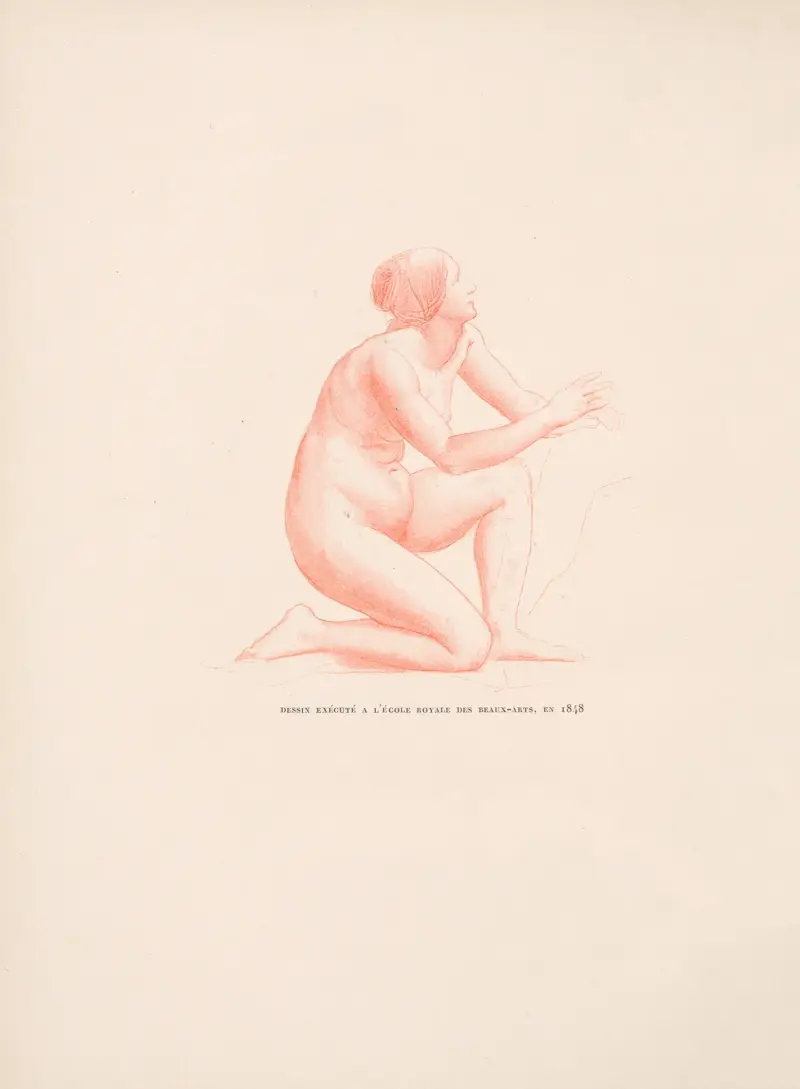 Teckning utförd vid École royale des Beaux-Arts 1848 av William Bouguereau