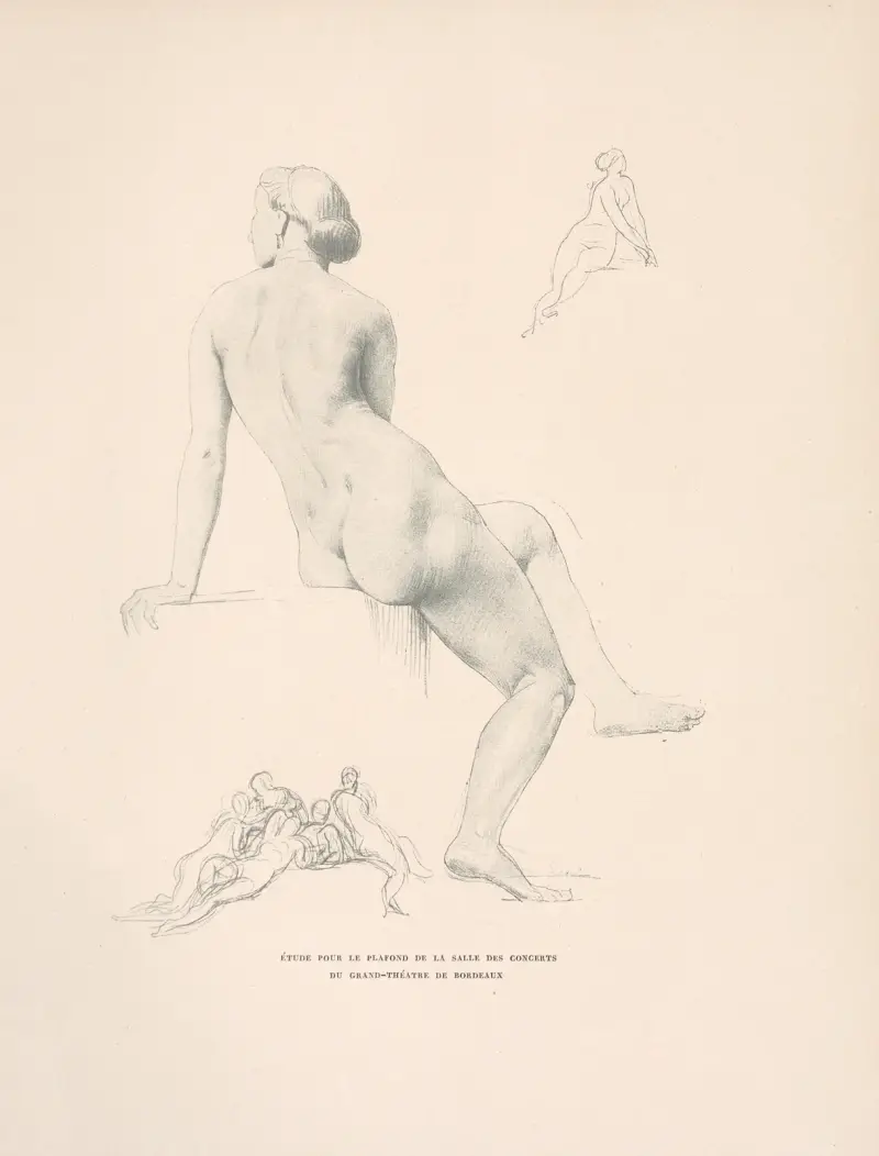 Skiss till Salle des concerts tak av William Bouguereau