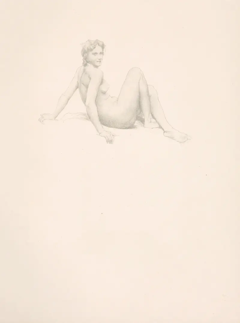 Studie av ung flicka av William Bouguereau