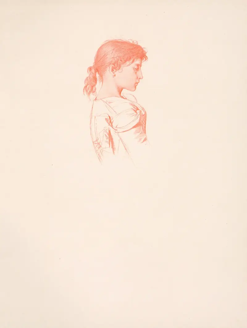 Studie av ung flicka av William Bouguereau