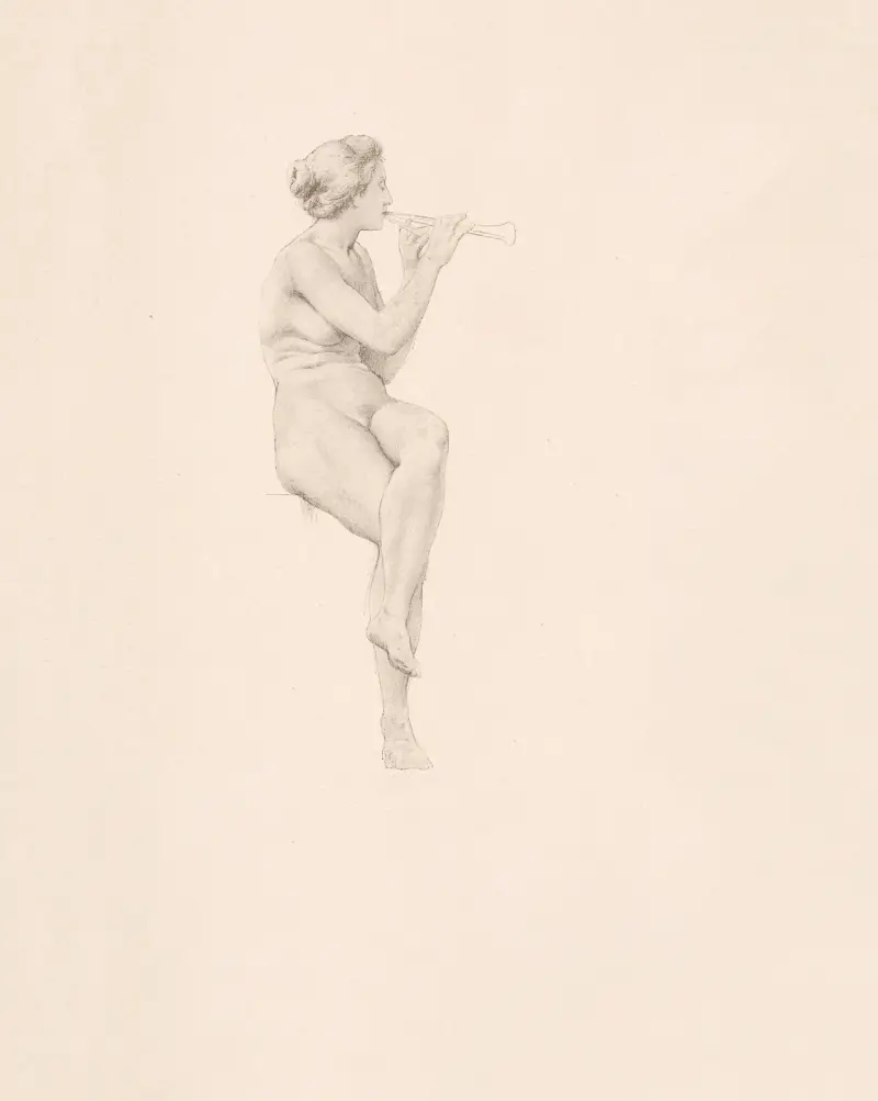 Studie av ung flicka av William Bouguereau