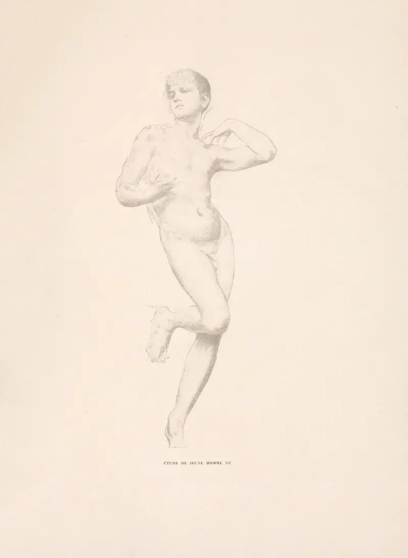 Studie av naken ung man av William Bouguereau