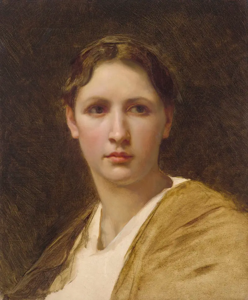 Studie av huvud av William Bouguereau