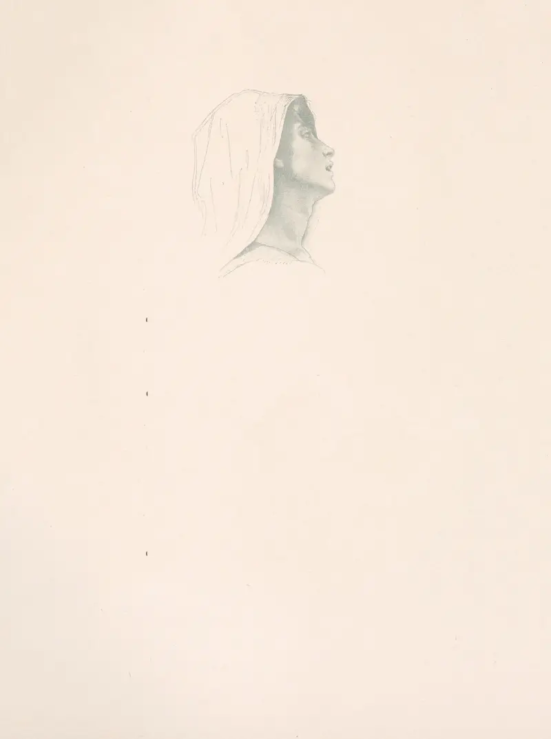 Studie av kvinnohuvud av William Bouguereau