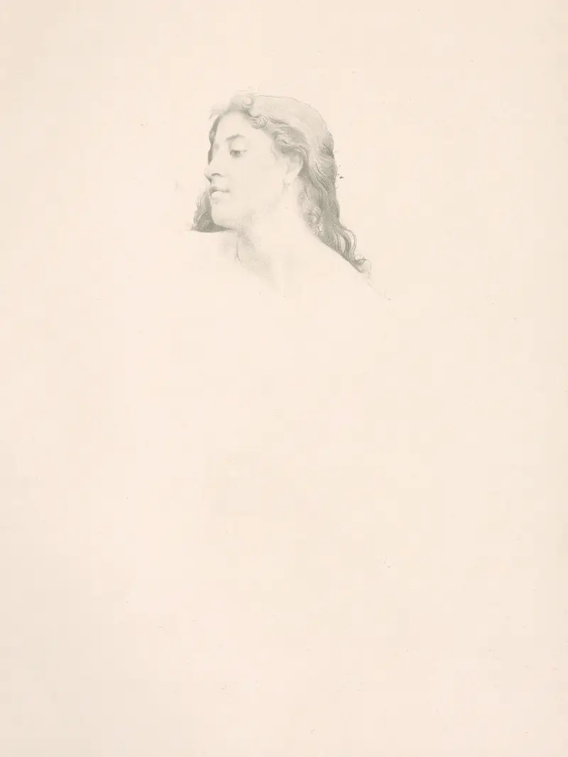 Studie av kvinno huvud av William Bouguereau
