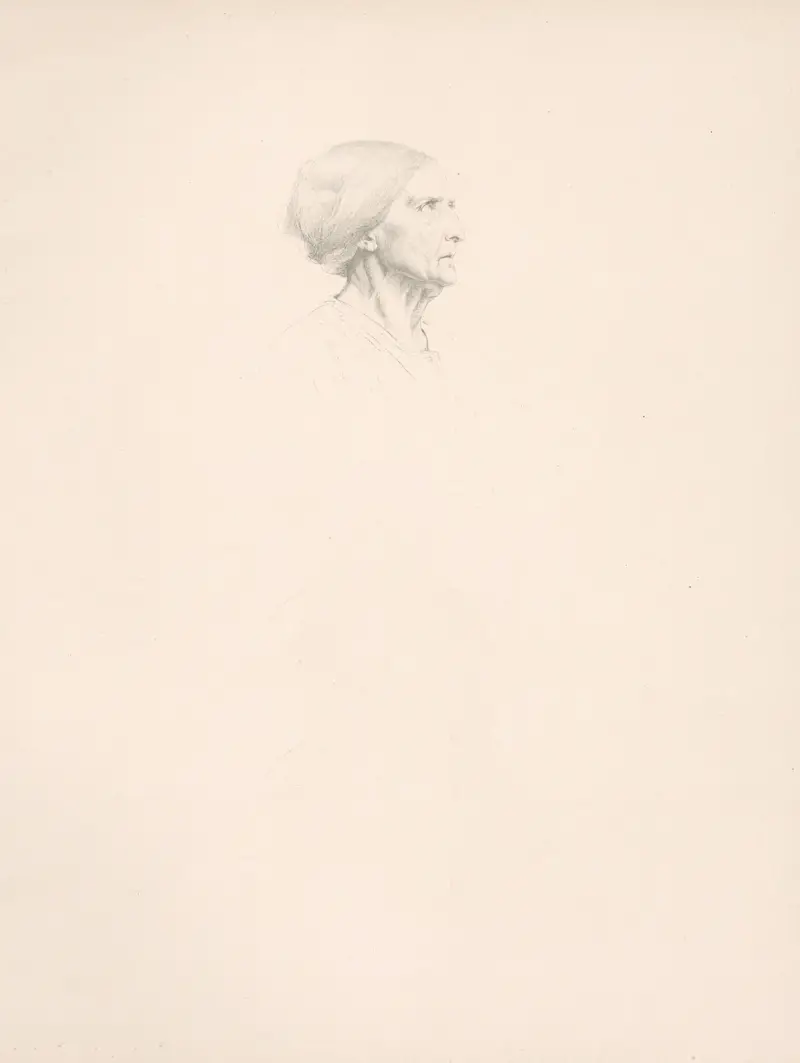 Studie eines alten Frauenkopfes von William Bouguereau