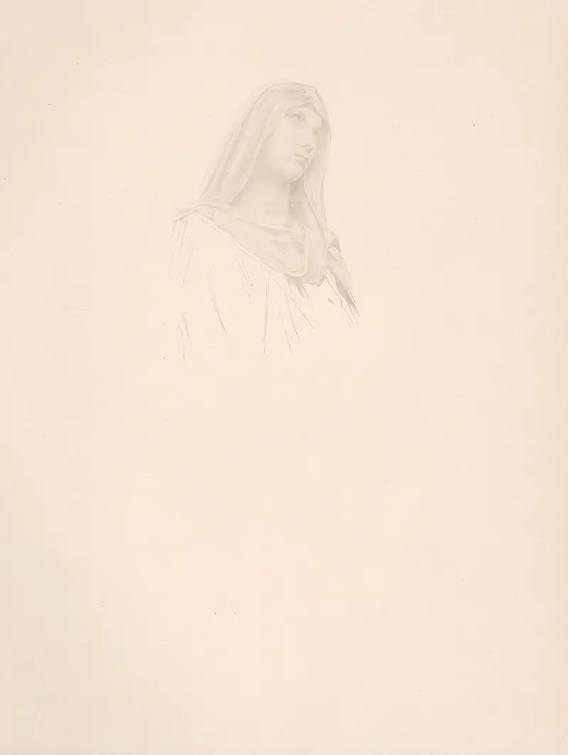 Studie av jungfruhuvud av William Bouguereau