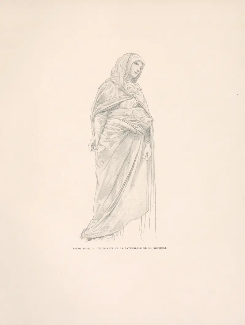 Studie för utsmyckning av katedralen i La Rochelle av William Bouguereau