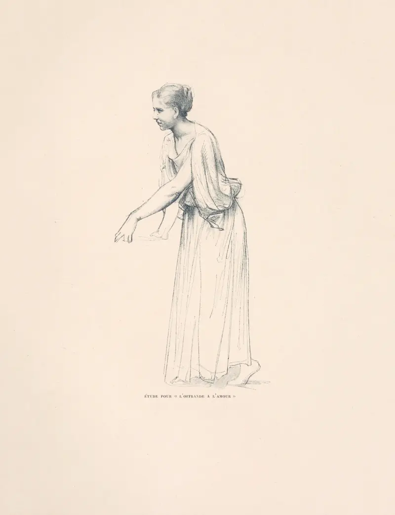 Studie för offret till Kärleken av William Bouguereau