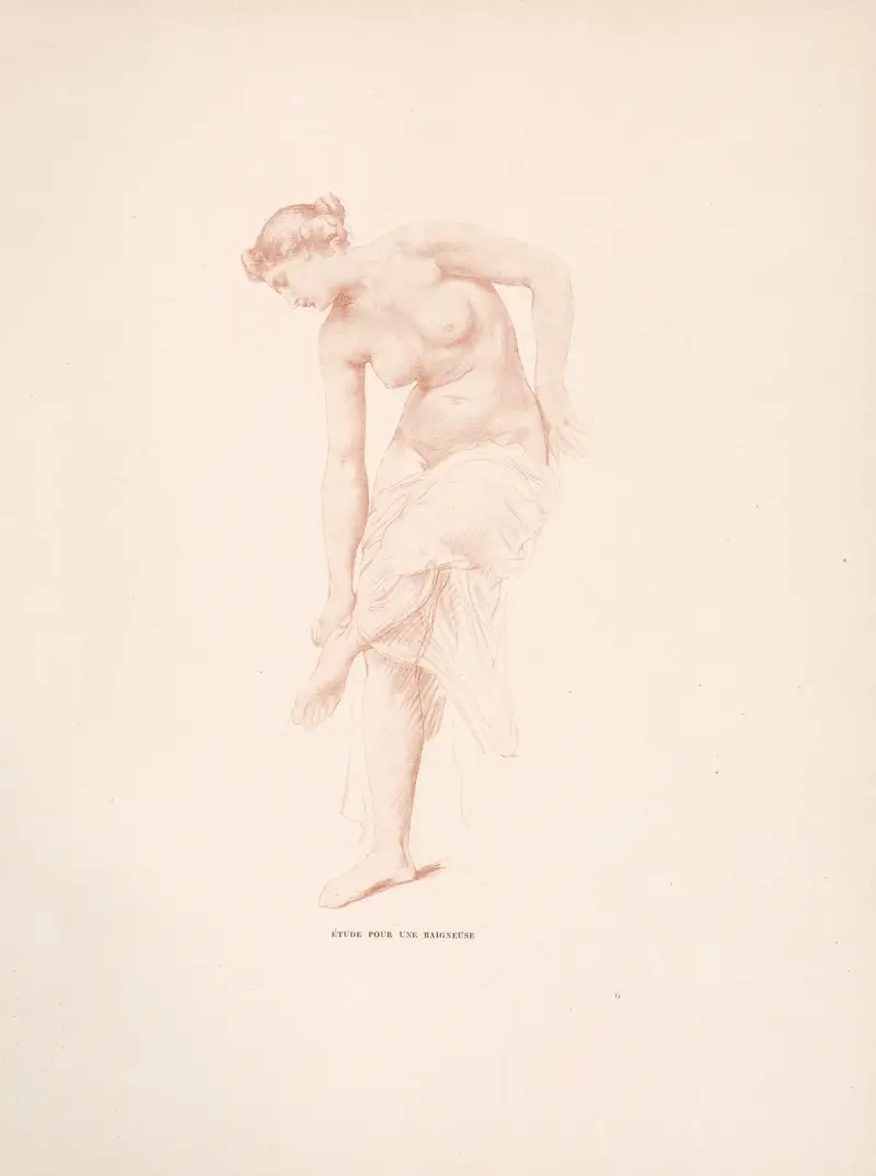 Studie för en badande kvinna av William Bouguereau
