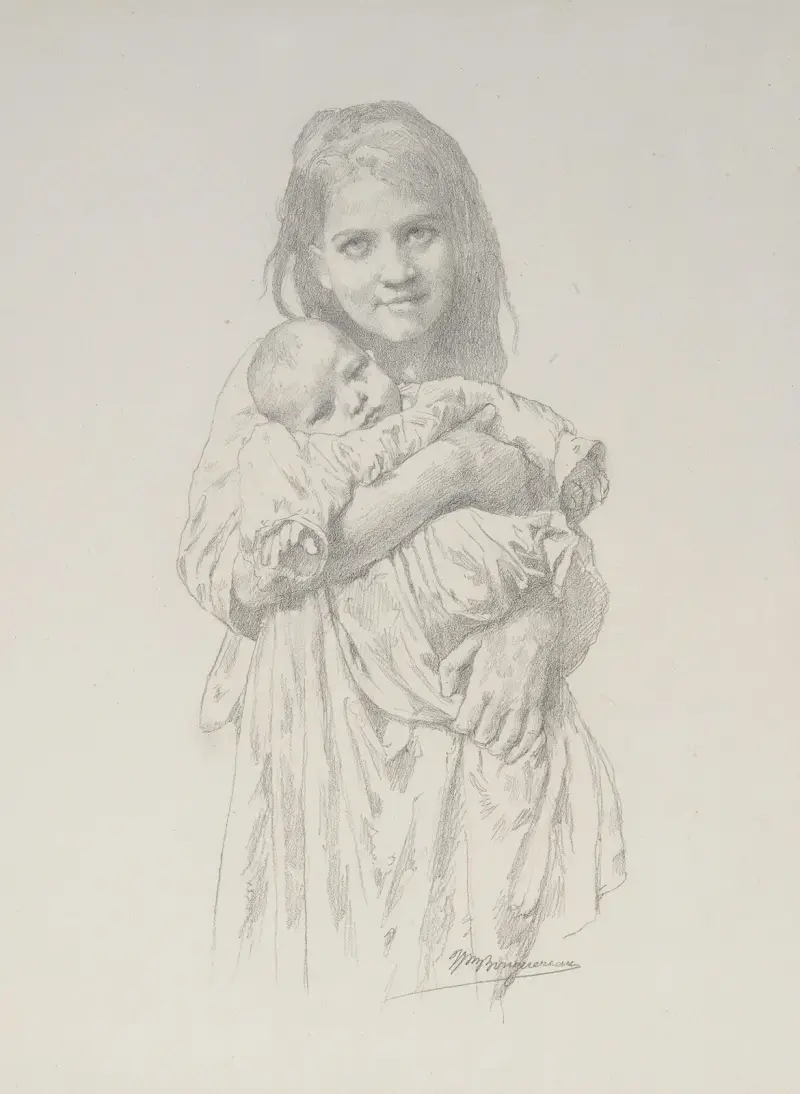 Flicka och barn av William Bouguereau