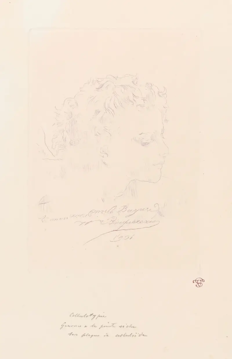 Ung kvinnas huvud av William Bouguereau