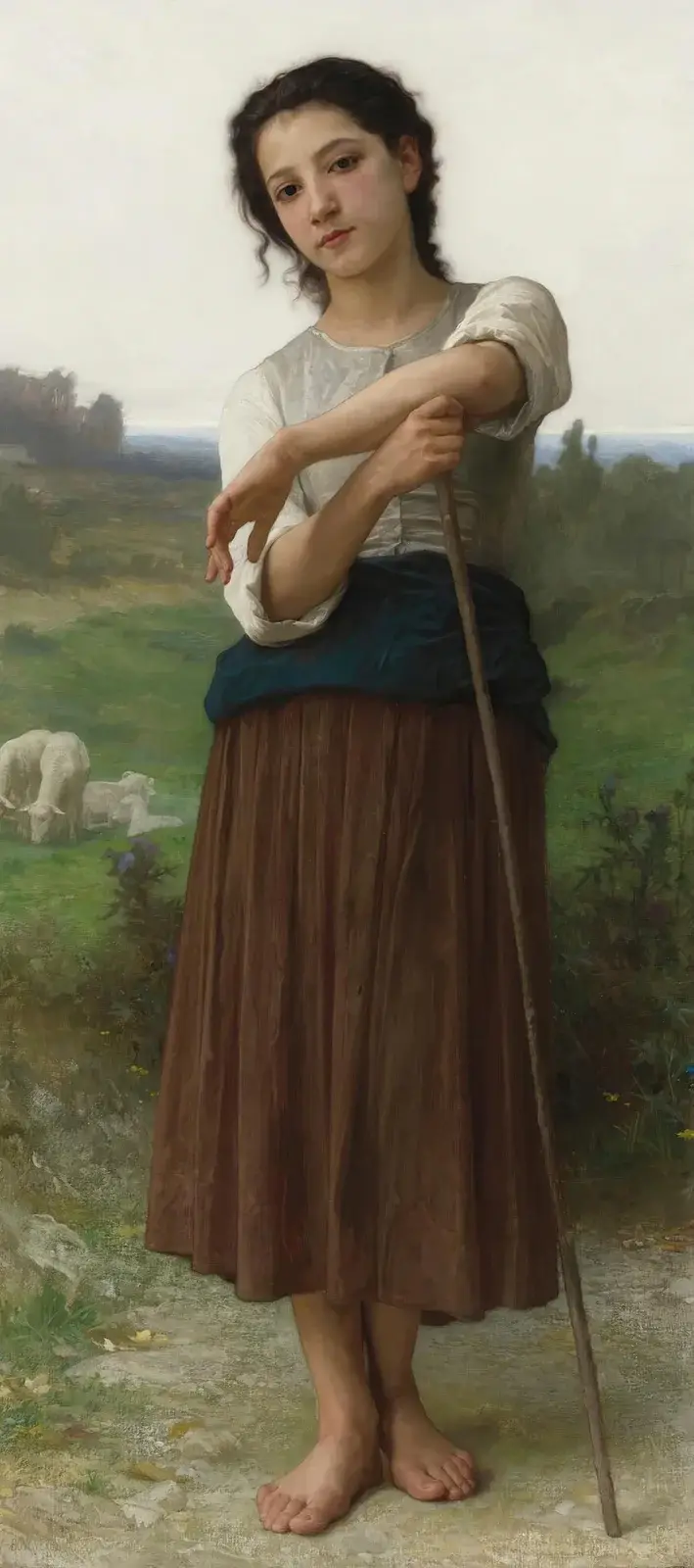 Ung herdinna stående av William Bouguereau