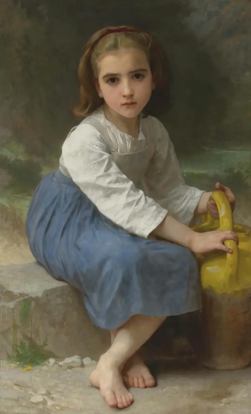 Ung flicka med kruka av William Bouguereau