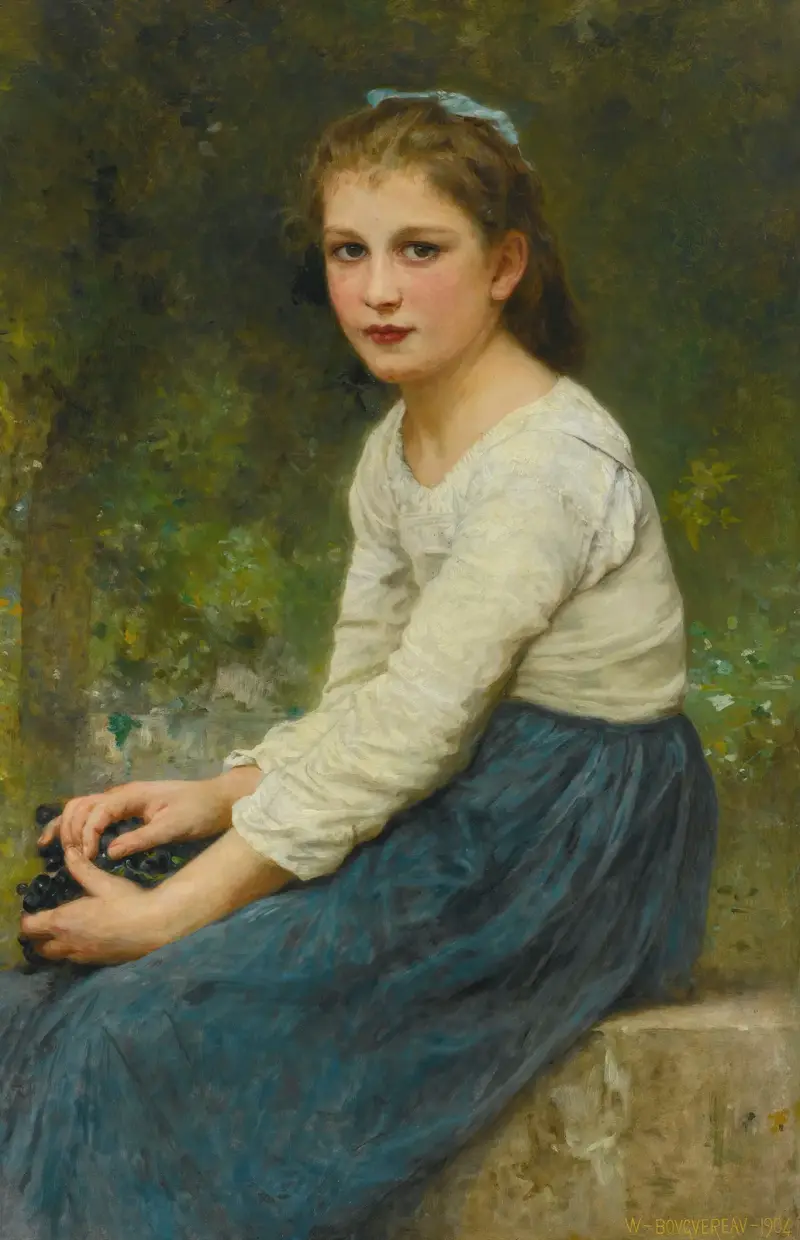Ung flicka med druvor av William Bouguereau