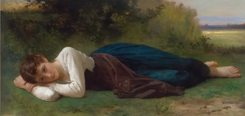 Die Ruhe (Liegendes Mädchen) von William Bouguereau