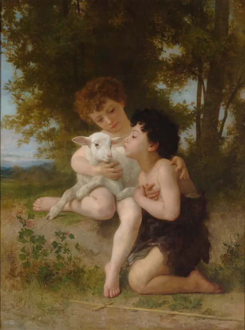 Barnen vid lammet av William Bouguereau