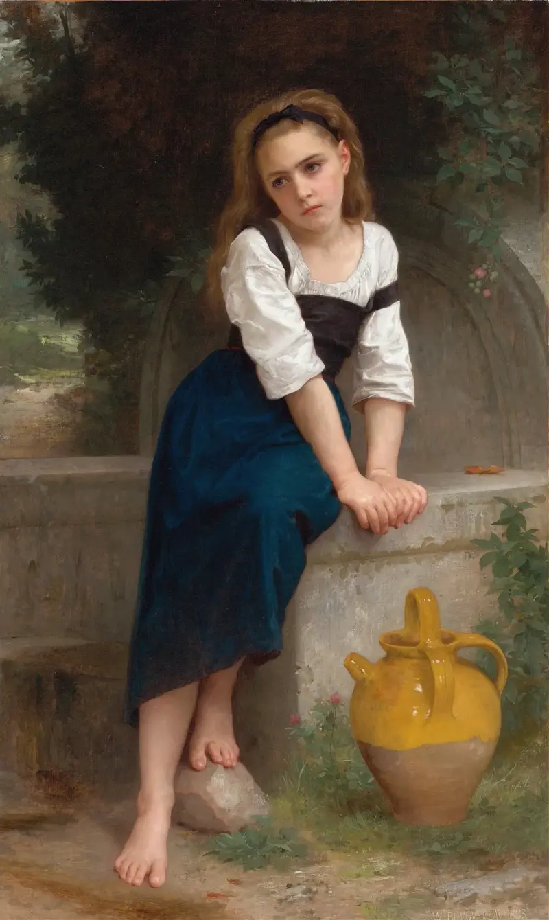 Föräldralös vid fontänen av William Bouguereau