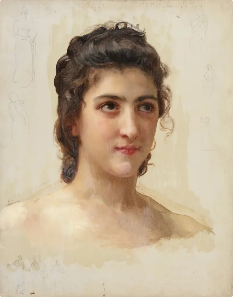 Portrait Study of Gabrielle Drunzer av William Bouguereau