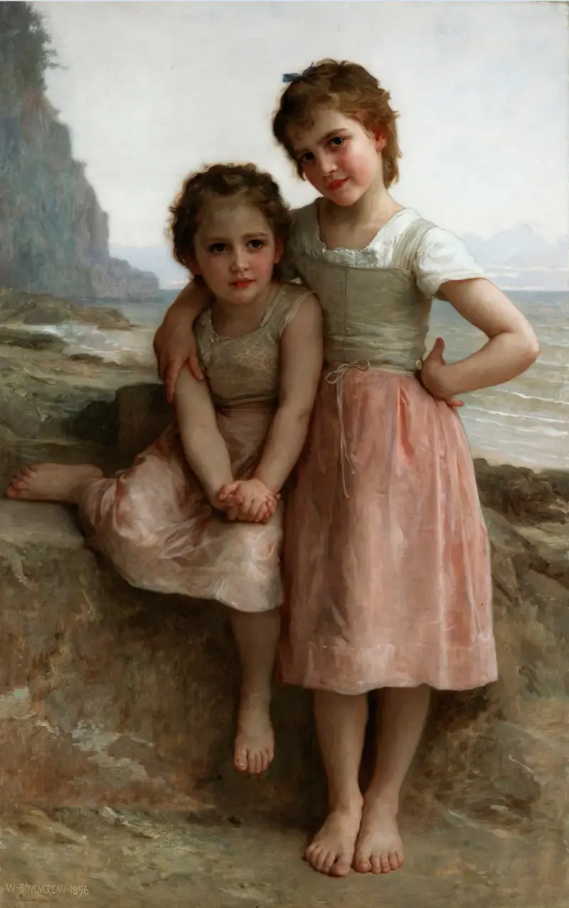 Systrar vid stranden av William Bouguereau