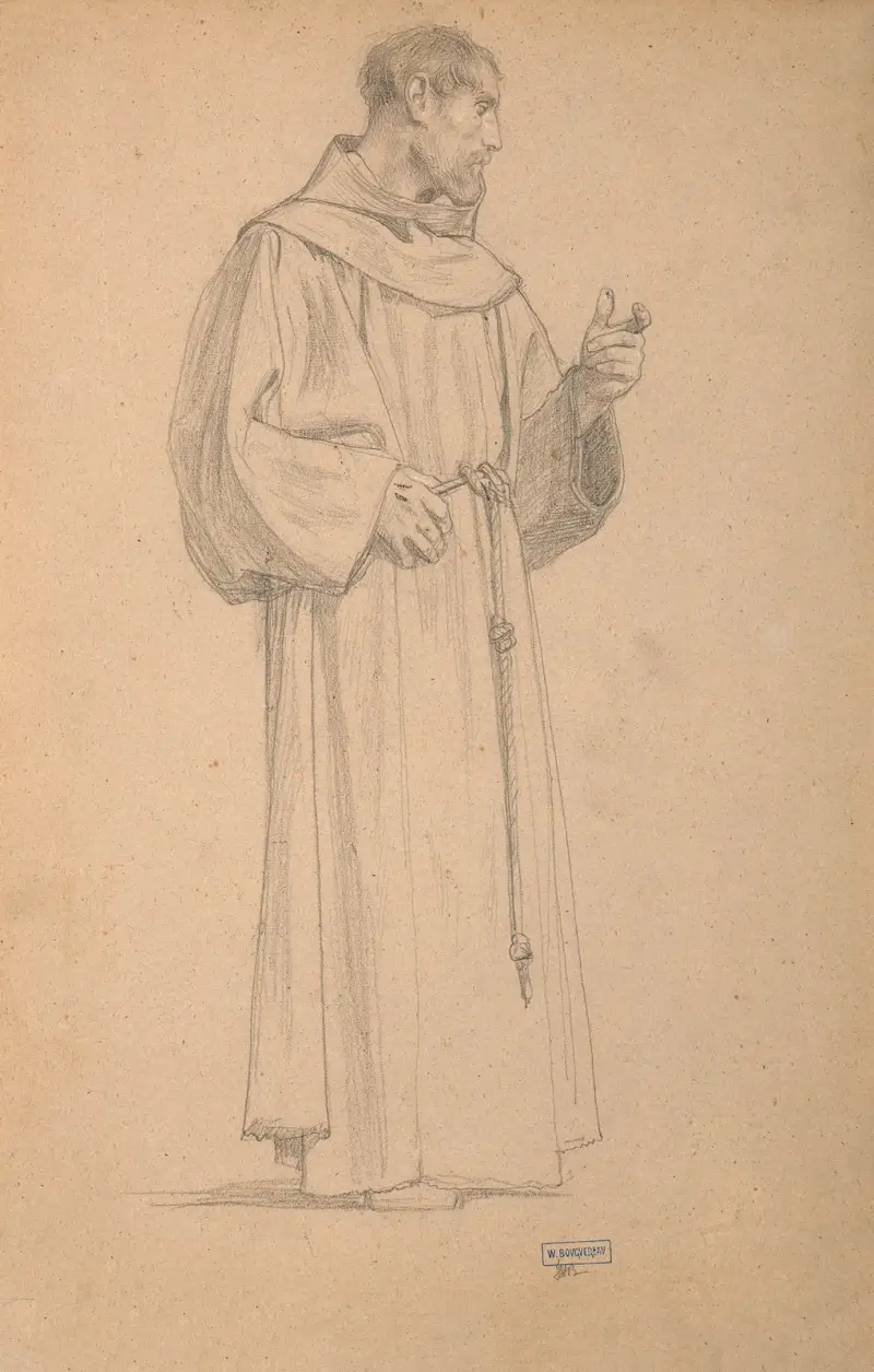 Studie för en franciskanhelgon av William Bouguereau