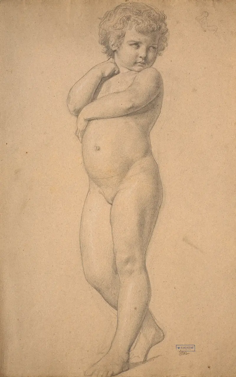Studie till Den första oenigheten av William Bouguereau