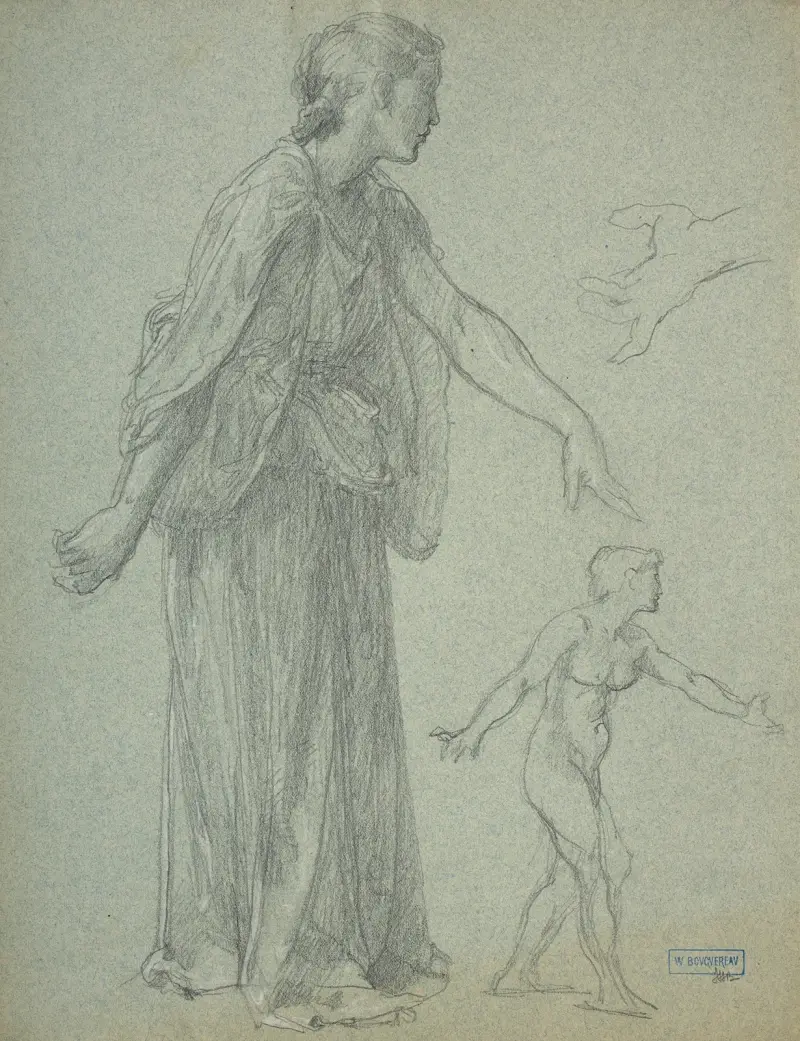 Studie till Offrande à l’amour av William Bouguereau