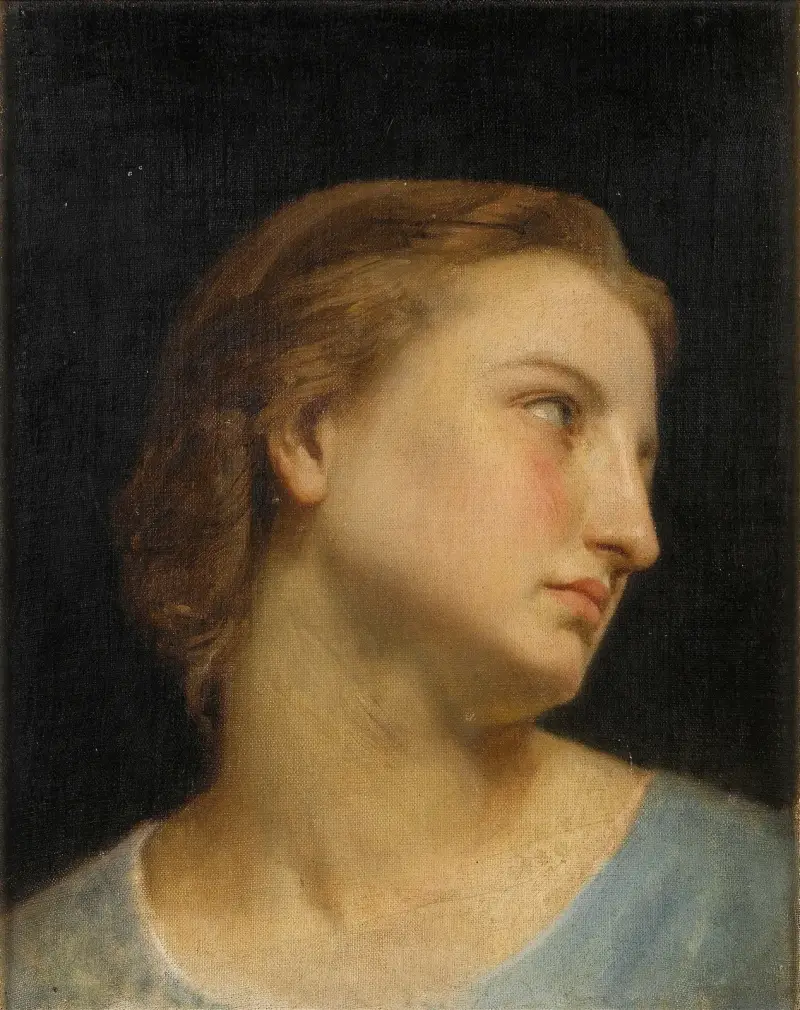 Studie av ett kvinnohuvud (Philomèle et Progné) av William Bouguereau