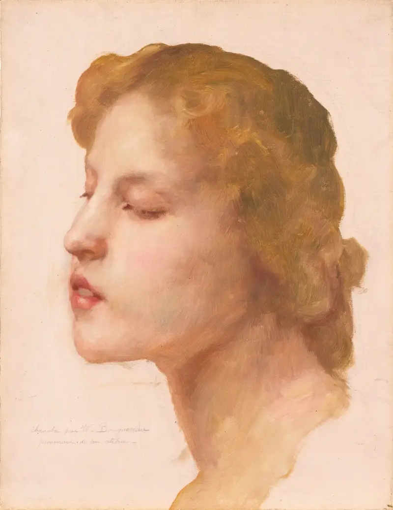 Studie av ett kvinnohuvud av William Bouguereau
