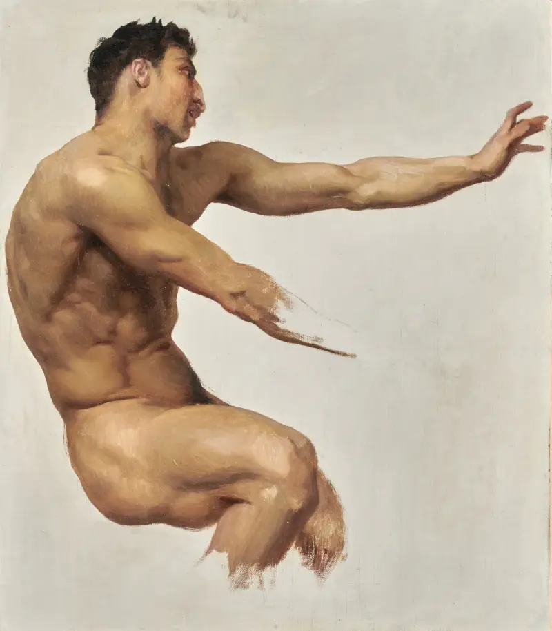 Studie av satyr för nymfer och satyr av William Bouguereau