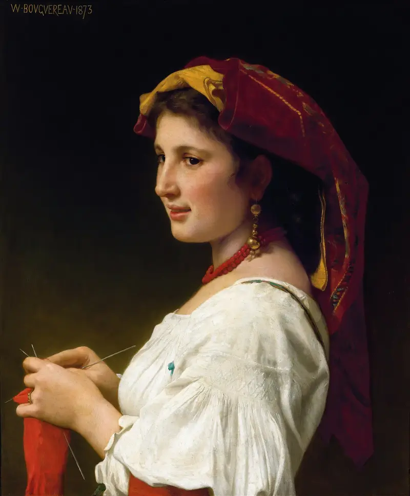 The Little Knitter von William Bouguereau