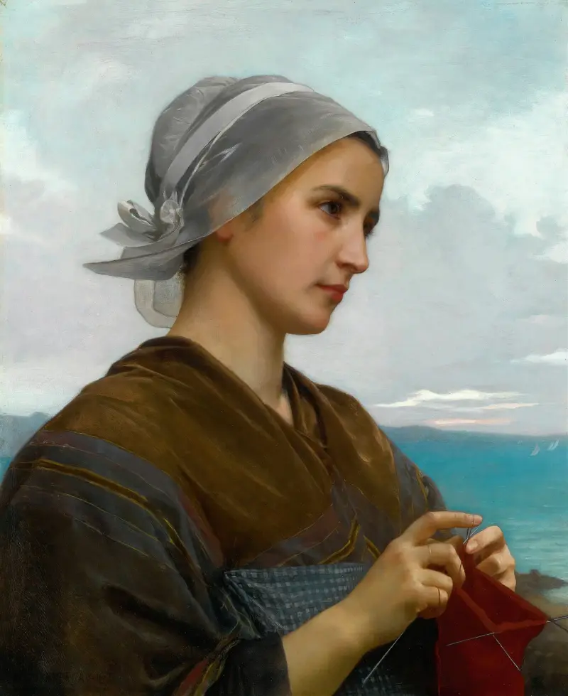 Bretagnisk stickerska av William Bouguereau