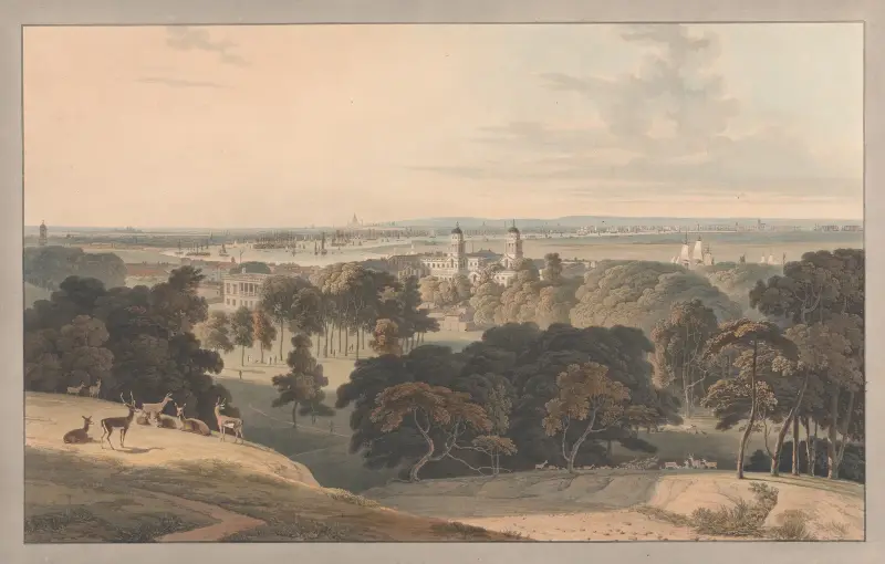 London från Greenwich Park av William Daniell