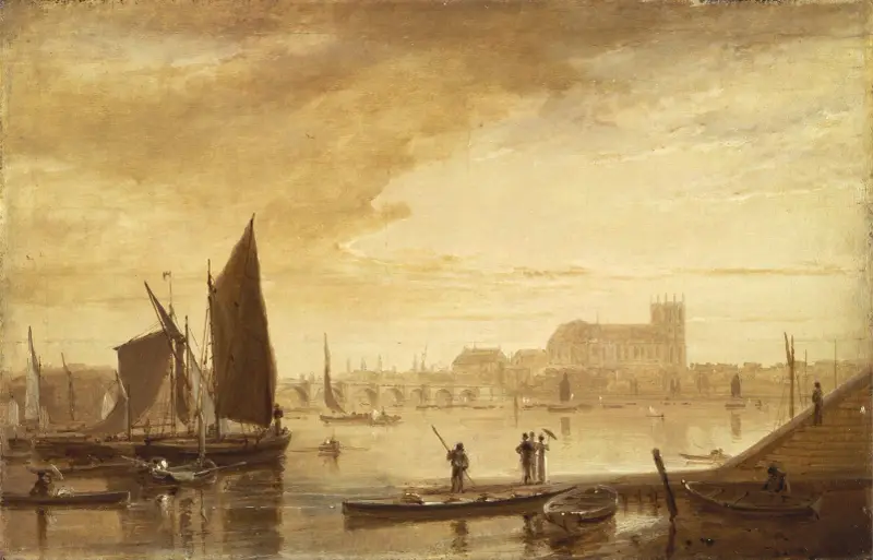 Westminster Bridge and Abbey av William Daniell