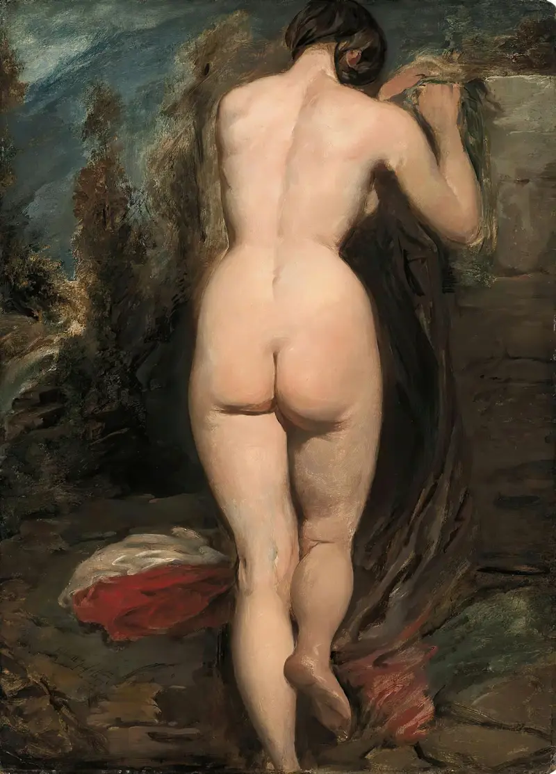 Kvinnlig nakenstudie, sedd bakifrån av William Etty