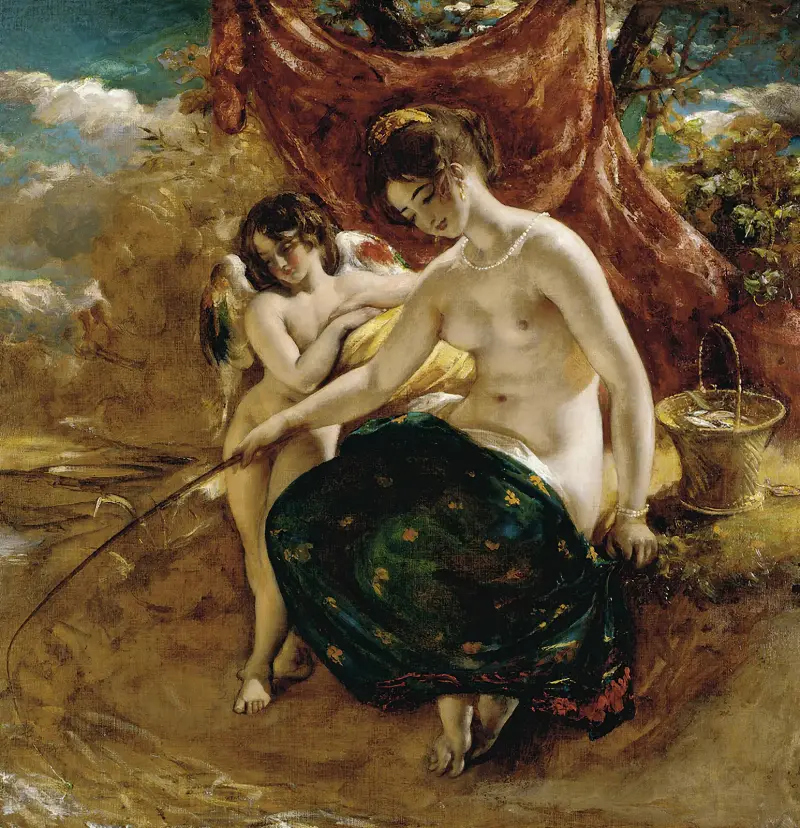 Nymphen beim Angeln von William Etty